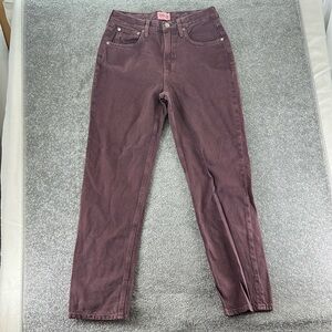 Etica Jeans Marlowe Slim Boyfriend Womens Size 26 Mid Rise Ankle Pants Purple